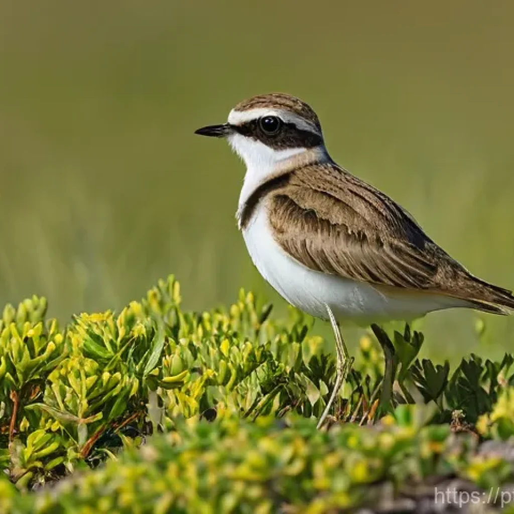세인트헬레나에서 만난 희귀 동식물 - **"A Wirebird, also known as the St. Helena Plover (*Charadrius sanctaehelenae*), stands gracefully ...
