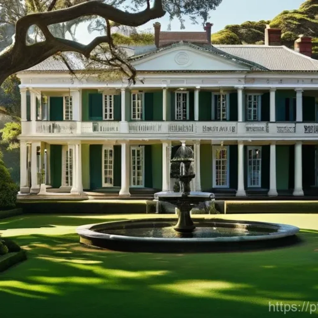 세인트헬레나 단기 체류 방법 - **Prompt 1: Historic Residence in Lush Gardens**
A tranquil, picturesque scene of a grand, histo...