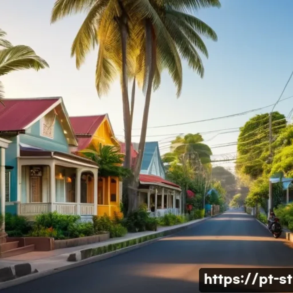 세인트헬레나 장기 체류자를 위한 조언 - A peaceful small island village scene at dawn in Santa Helena, showcasing quiet streets lined with m...